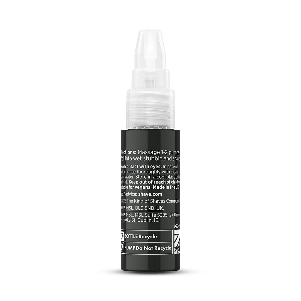 King of Shaves Advanced Sensitive Shave Oil (30ml) bottle rear