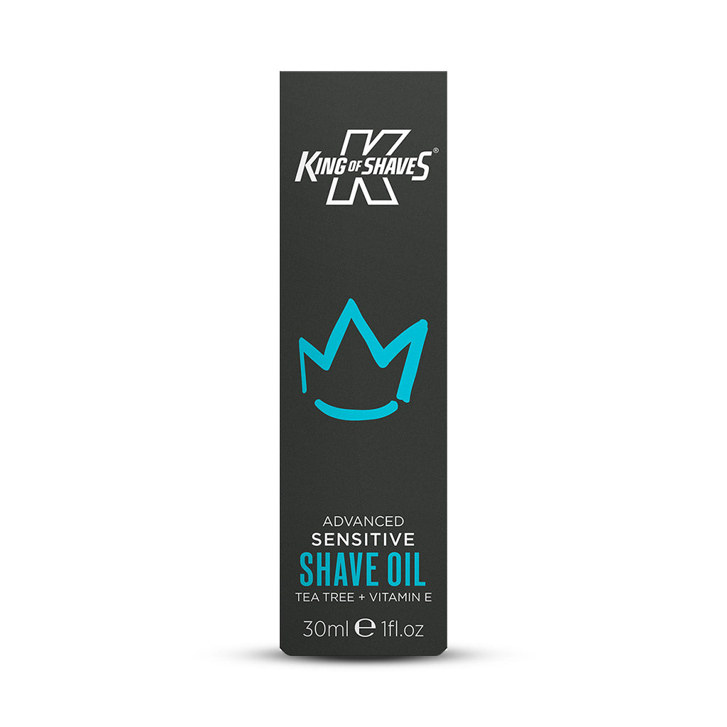King of Shaves Advanced Sensitive Shave Oil (30ml) carton front