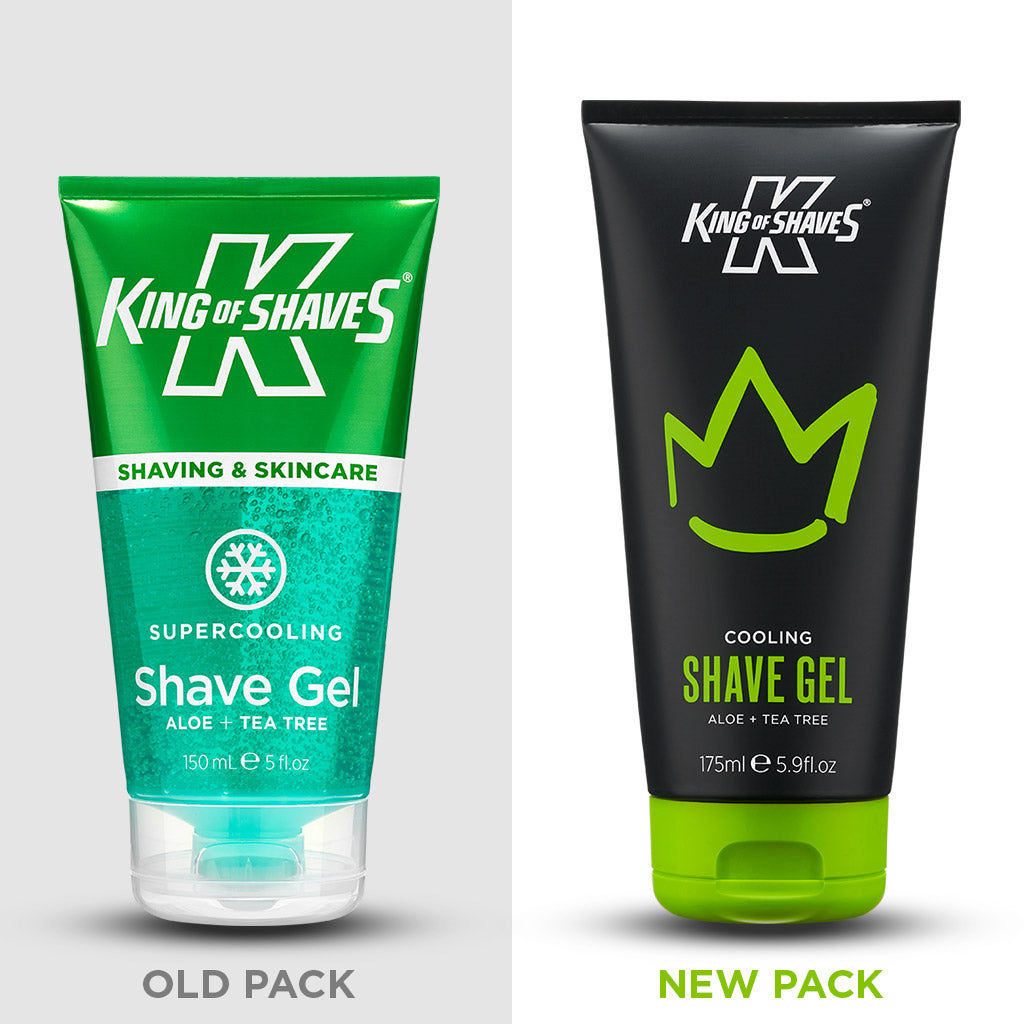 King of Shaves Cooling Shave Gel (175ml) old pack and new pack