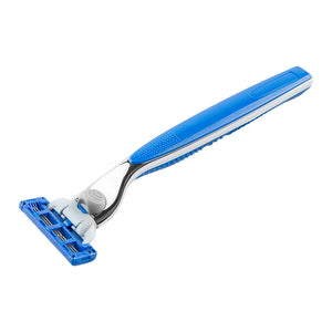 King of Shaves K3 Three Blade Razor and 1 Cartridge angled side view